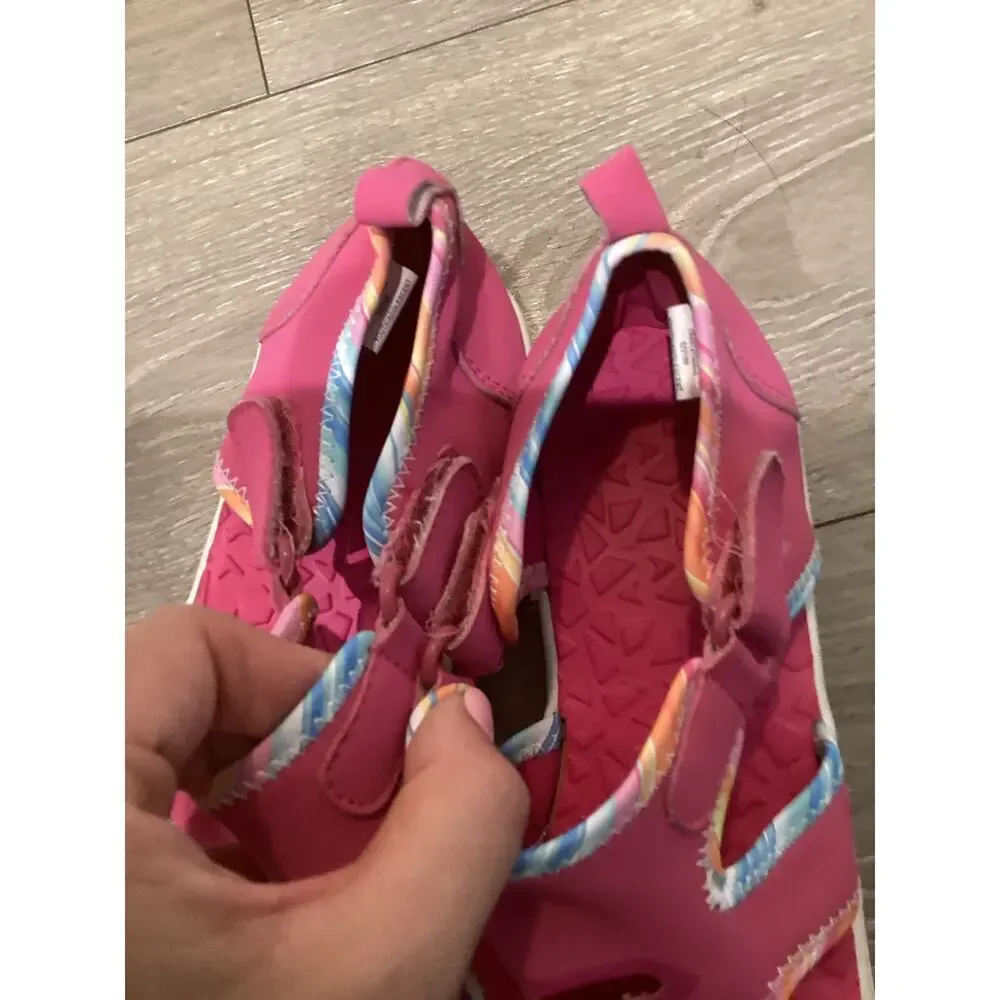 Lands End Girls Water Shoes Sandals Youth US 6 EU 38 Outdoor Hiking Camping Pink
